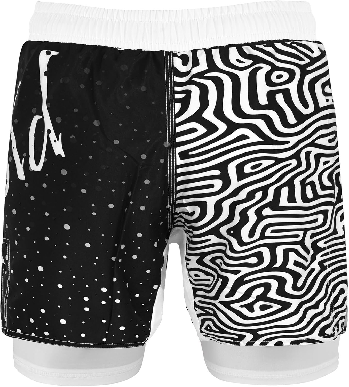 2BOLD MMA Kid’s 2 in 1 Board Shorts BJJ Built in Compression Lining Athletic Gym Boxing Jiu-Jitsu No-Gi Grappling Shorts