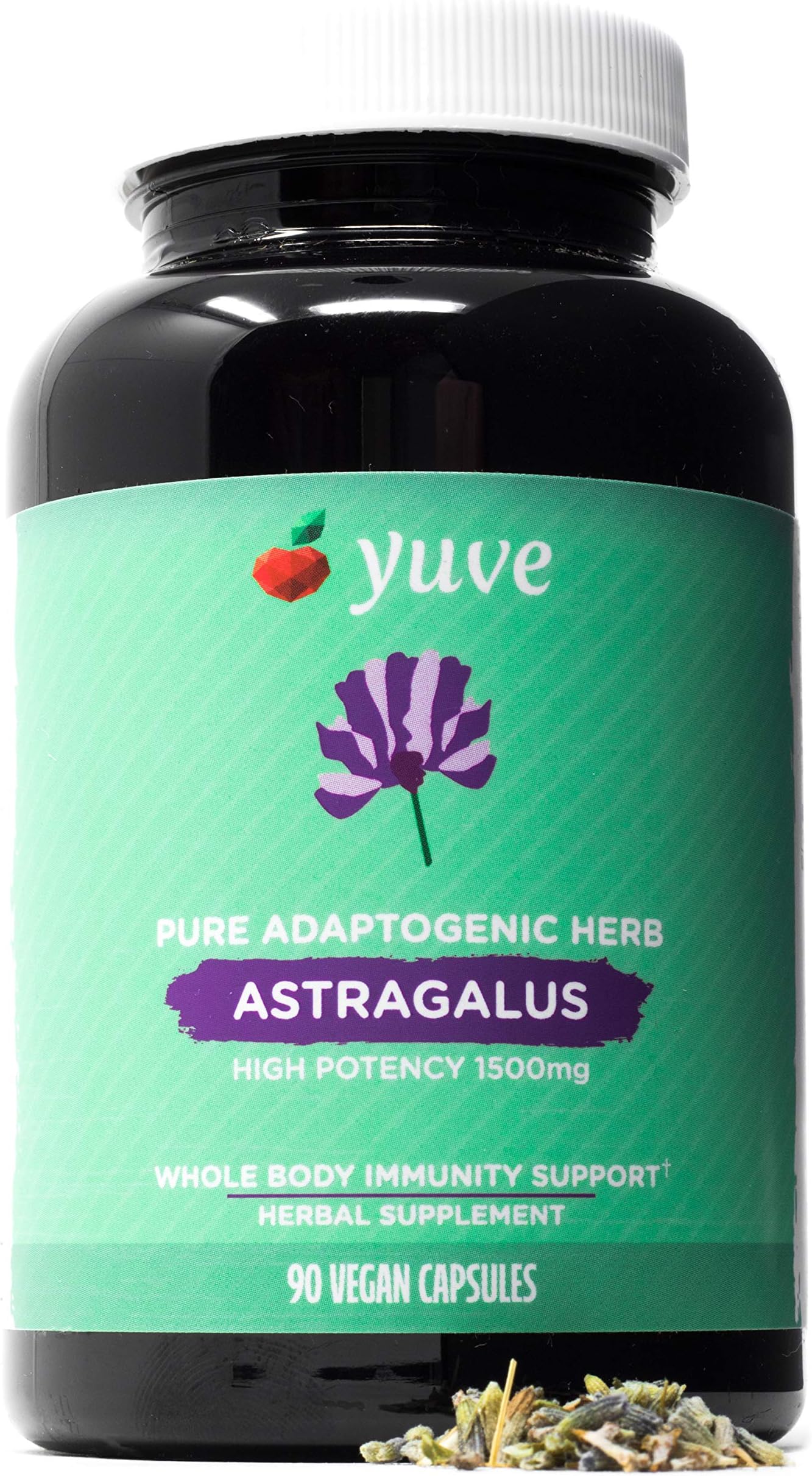 Yuve Astragalus Root 1500 mg Supplement - Whole Body Immune Support - Great for Cardiovascular Health, Anti-Aging & Stress Relief - Powerful Antioxidant - Vegan, Natural, Gelatin-Free - 90 Capsules