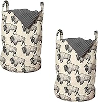 Vista 86 de Lunarable Bolsa de lavandería de tren, patrón de dibujos animados de locomotora dibujada digital con rieles de ferrocarril, cesta con asas, cierre