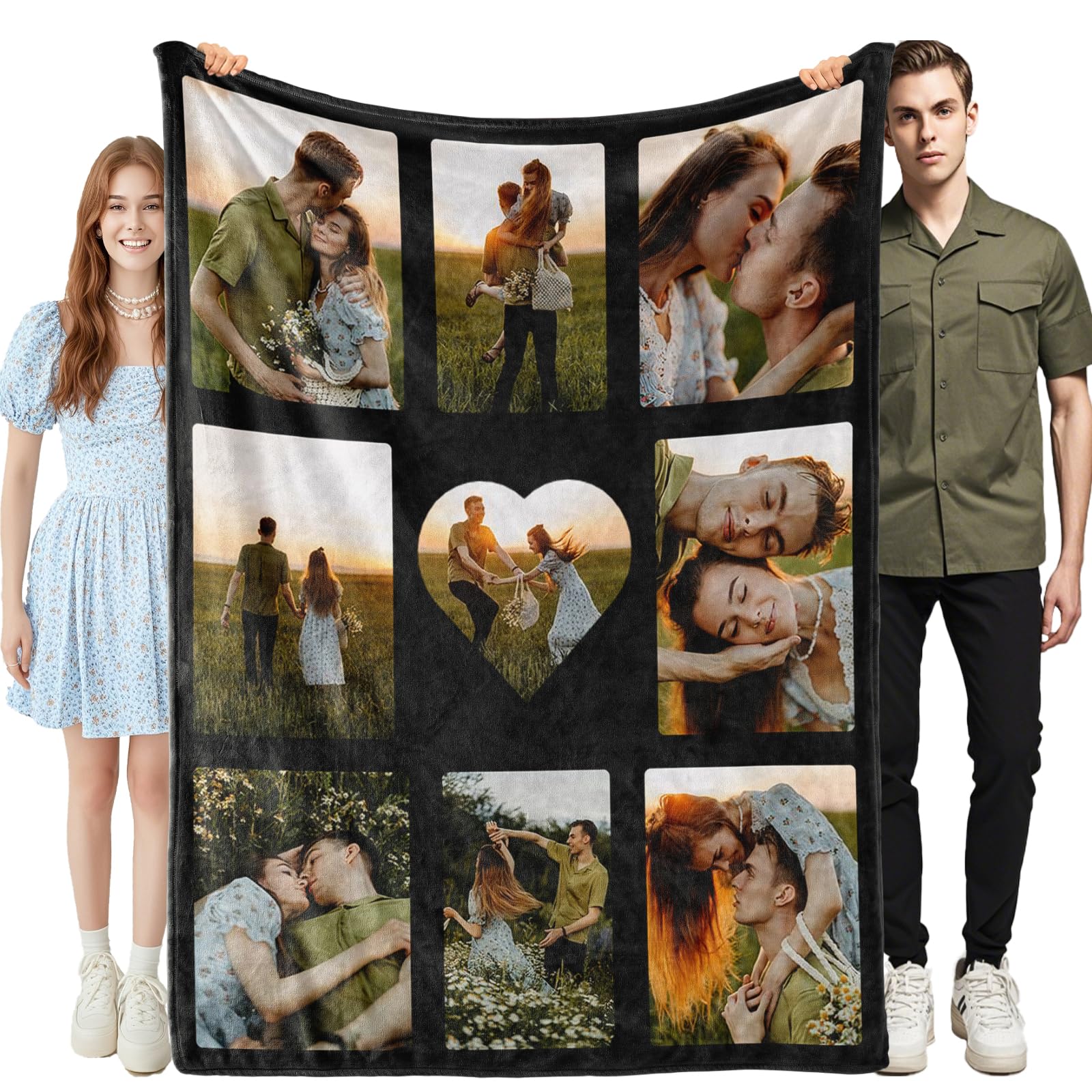 Bemaystar Mantas Personalizadas con Fotos y Texto – Regalo Emotivo para Parejas, Mamá, Papá, Cumpleaños y Aniversarios – Manta con Imagen para Cada Ocasión
