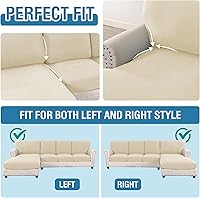 Vista 288 de H.VERSAILTEX 2025 New Sectional Couch Covers 8 Pieces Stretch Sofa Covers for Sectional Sofa Set Separate L Shaped Couch Cover for Both Left/Right