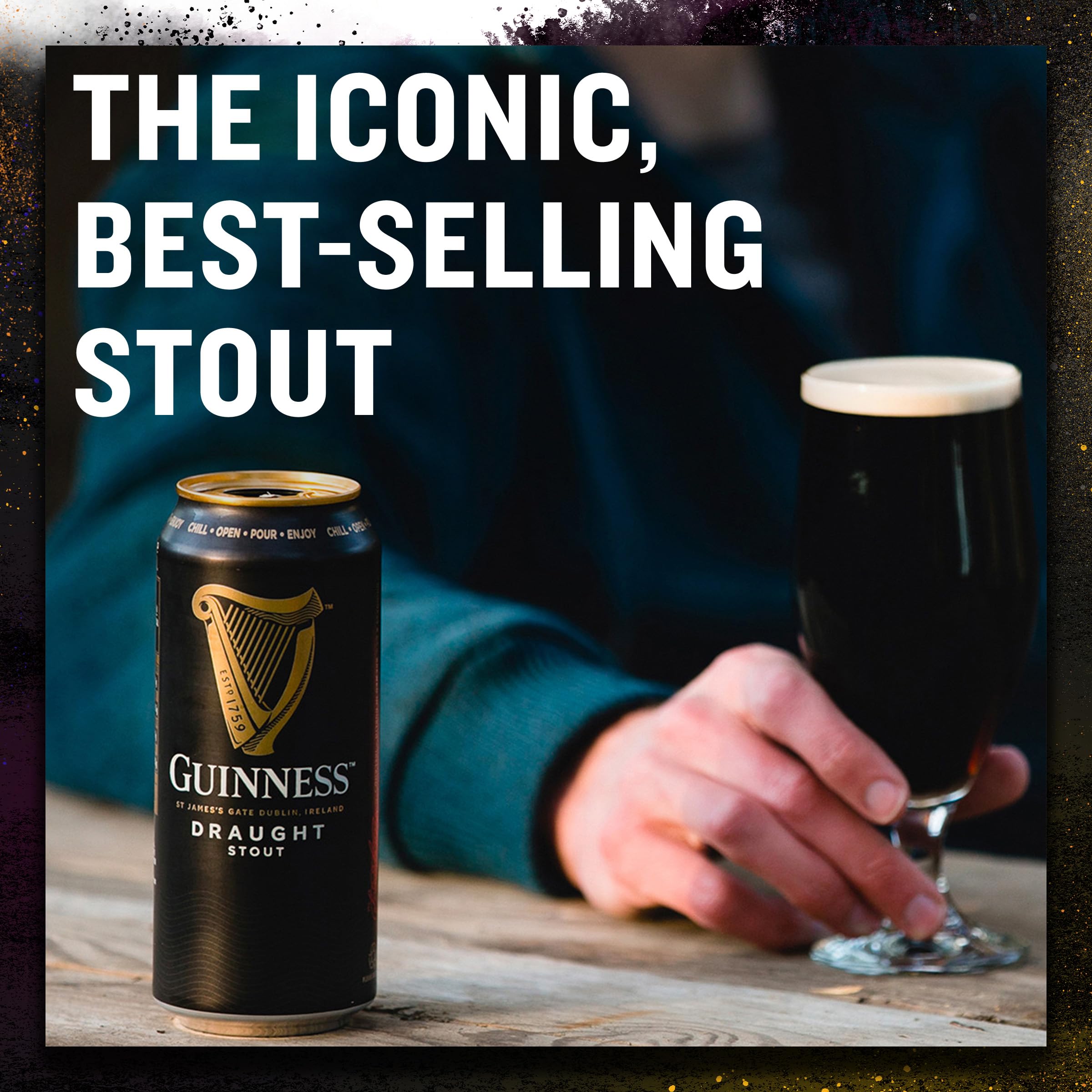 Guinness - Birra ad alta fermentazione Draught - Pack di 24 Lattine da 0,44 L