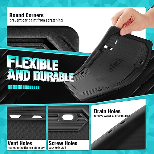 Miniatura 4 de DURATECH Marcos de matrícula de silicona, cubierta de placa resistente al óxido para coche, protector de placa a prueba de sonajero con kits de