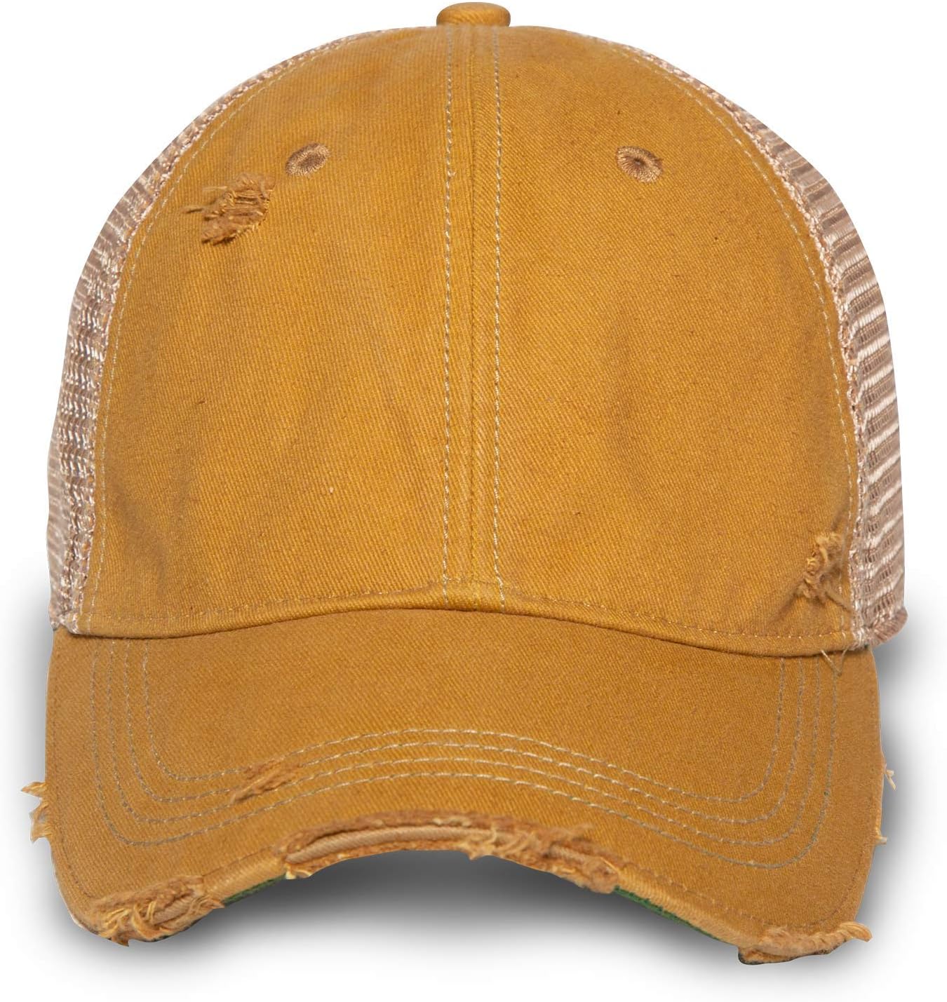 YPO Rhino ODM Cap: Vintage Distressed Unstructured Mesh Back Plastic Snap Baseball Cap