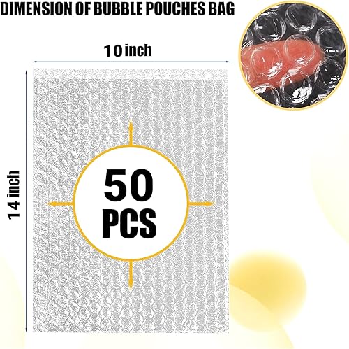 Miniatura 9 de 100 bolsas de burbujas transparentes, 8 x 12 pulgadas, bolsa de burbujas para embalaje y envío, bolsas protectoras de burbujas de doble capa para