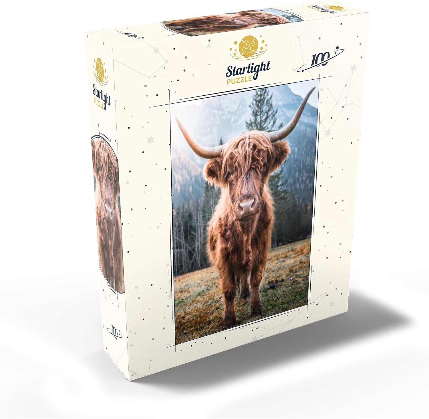 MyPuzzle Highland Cattle in The Italian Dolomites - Premium 100 Piece Jigsaw Puzzle for Adults