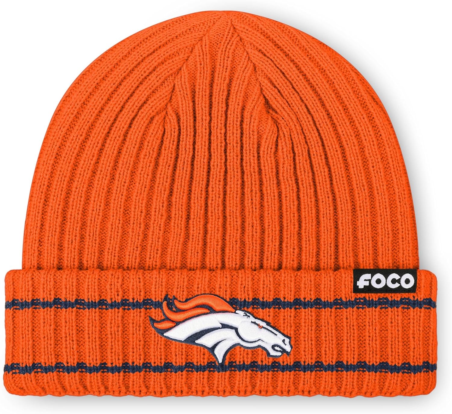FOCO NFL Mens NFL Team Logo Ribbed Beanie Hat