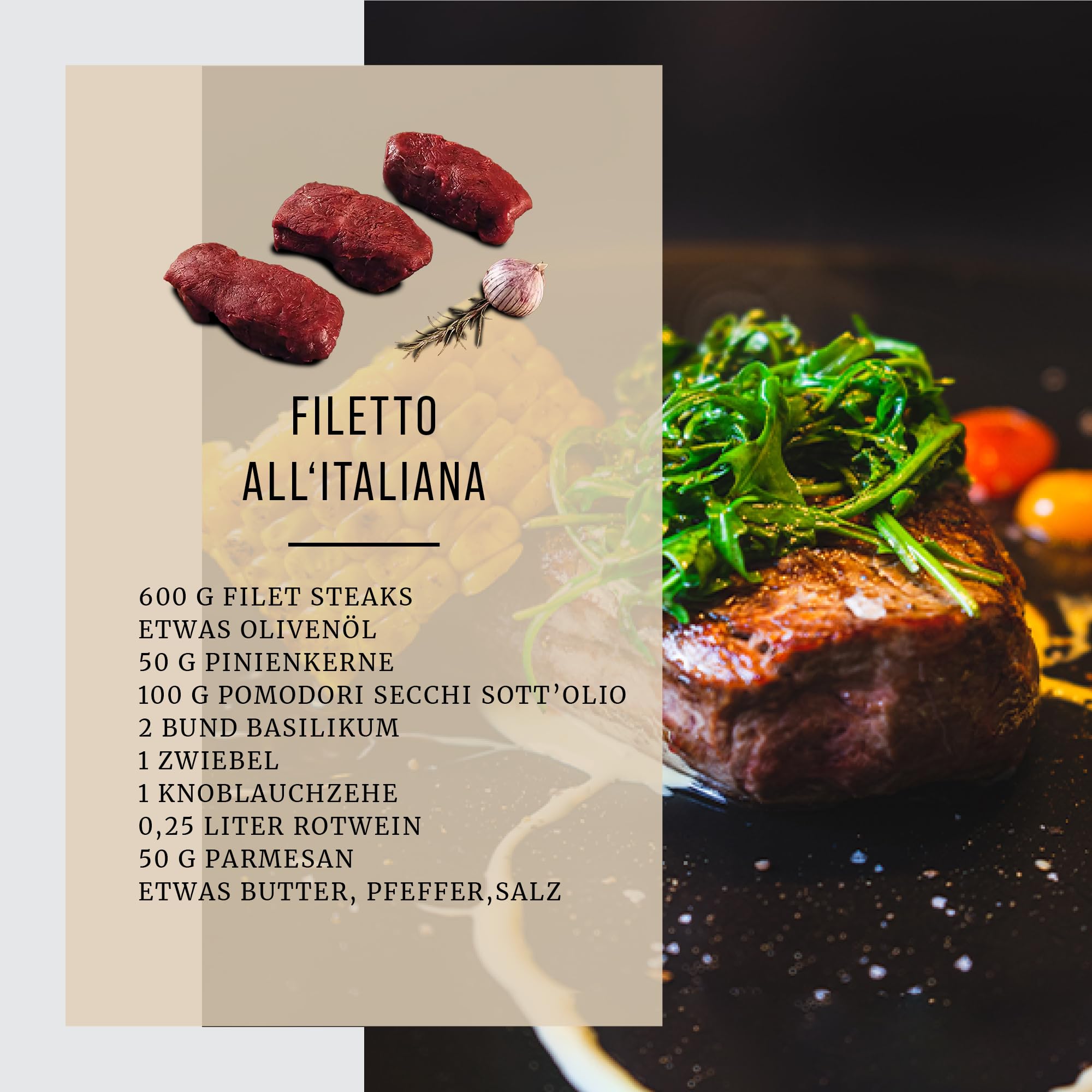 Büffel Bill Büffel Filet Steak 2x200g I Zart-saftiges, aromatisches Tenderloin vom italienischen Wasserbüffel Büffelfilet zum Kurzbraten und Grillen