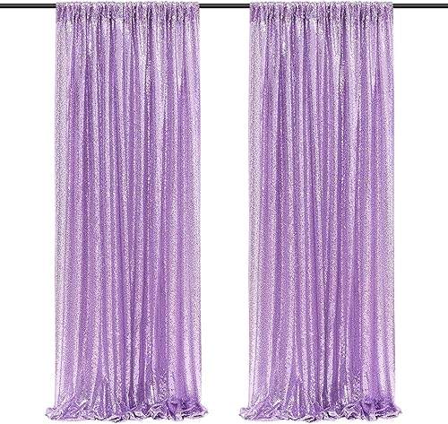Poise3EHome 2 cortinas de fondo de lentejuelas de 2 x 8 pies, fondo de fotografía con purpurina, telón de fondo de secuencia de Navidad y Acción de