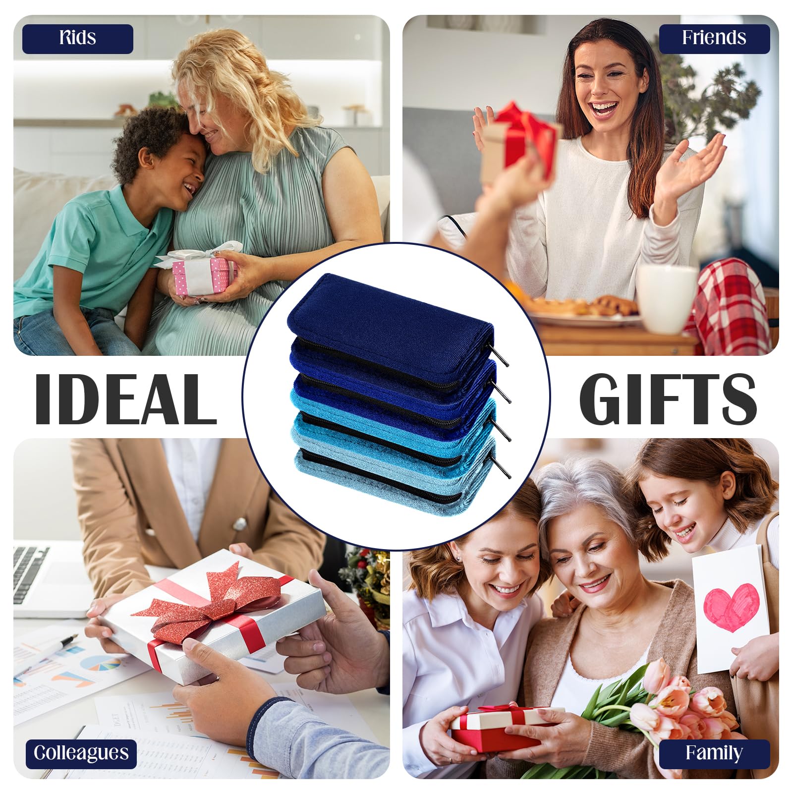 Coume Kit de manucure professionnel 8 en 1 en acier inoxydable avec étui de voyage luxueux - Cadeaux pour hommes, femmes, amis, collègues (série bleue)