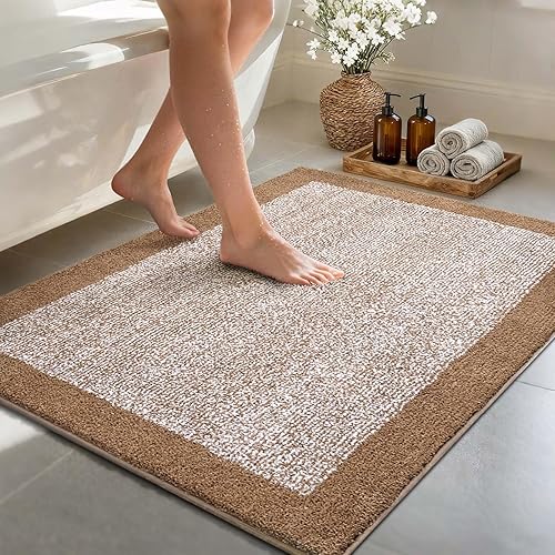 Miniatura 79 de 24x48 alfombras largas de baño antideslizantes lavables, grandes alfombras de baño para piso de baño y tina, suaves alfombras de baño absorbentes
