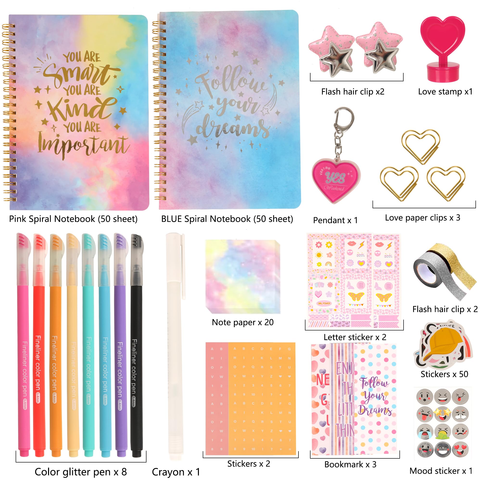 Blacico DIY Journal Kit for Girls, 98 pcs Gifts for Girls Ages 8 9 10 11 12 Year Old, Journal Set for Tween & Teen Girls - Image 2