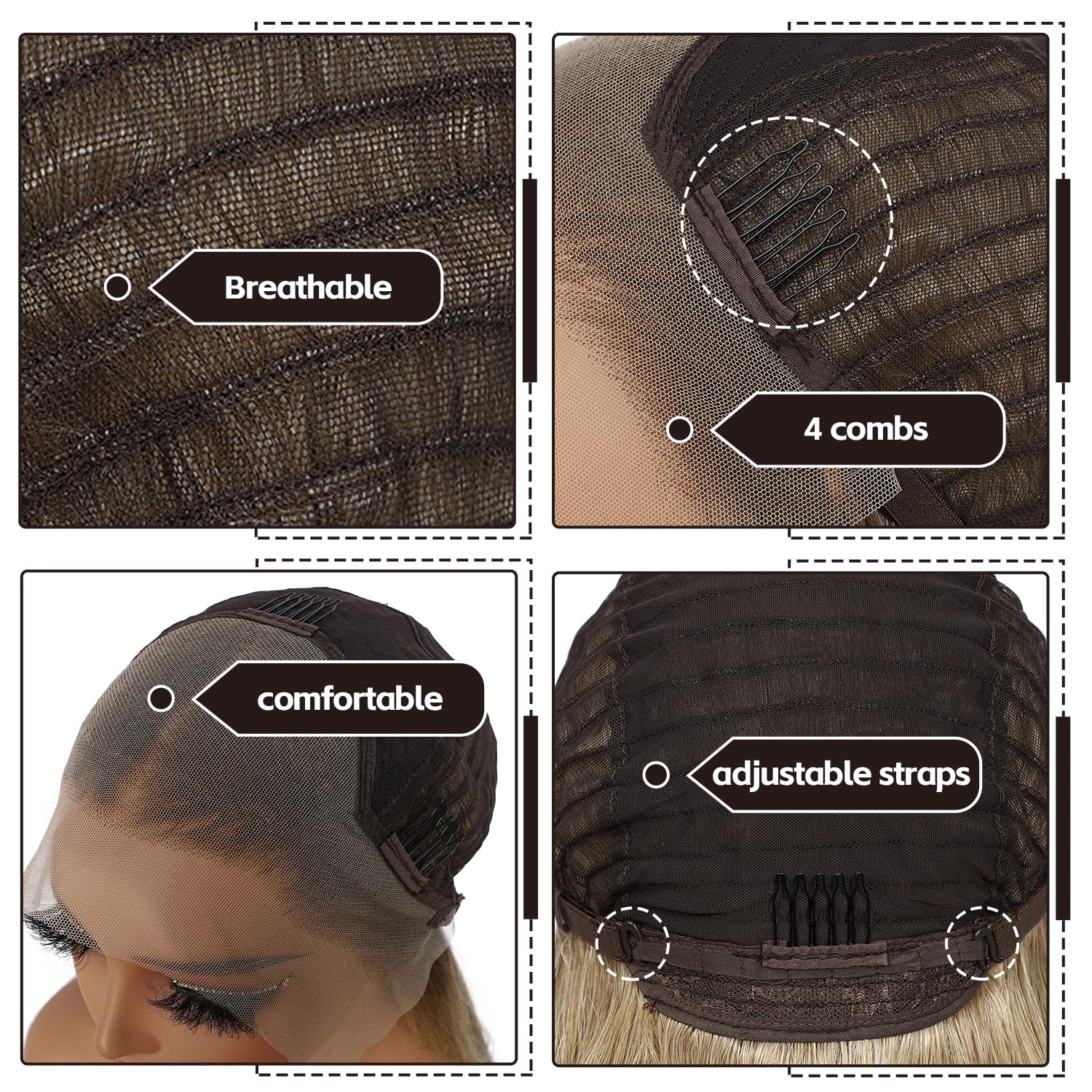 Ash Blonde Lace Front Wig 13x4 Pre Plucked Omber Long Synthetic Wig for Women Body Wave 150% Density Heat Resistant Hair 26 Inch Daily Party Use