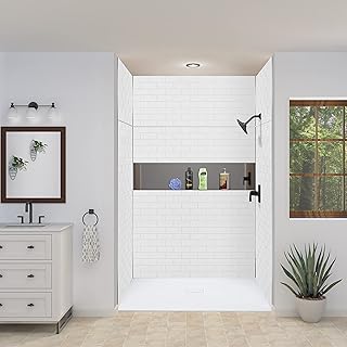 Transolid PWKX60367224-131 Prodigy 60" x 36" x 72" Shower Wall Kit, White Subway Tile