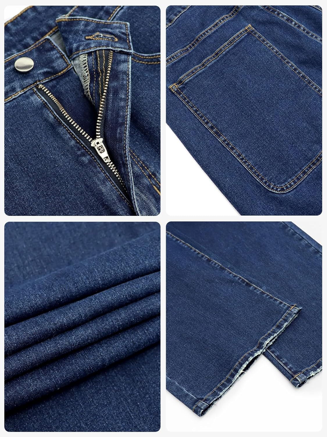 Men's Baggy Jeans Wide Leg Denim Pants - Relaxed Fit, Straight Leg, Stretch Comfort with Oversized Back Pockets - Image 6