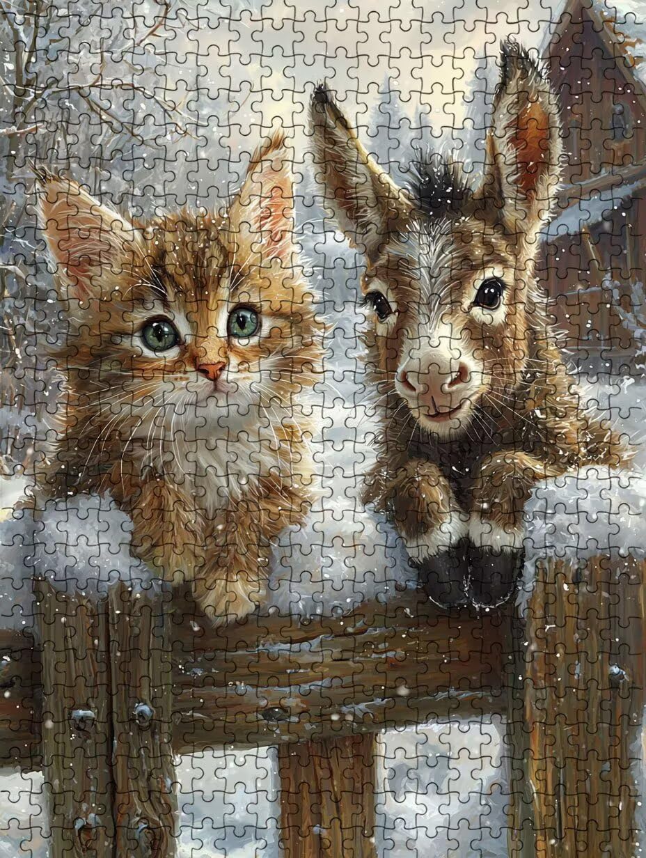 Esel Katze Puzzle 4000 Teile, Klassische Puzzles, Geschicklichkeitsspiel Puzzle für Erwachsene, Puzzlespiele für Die Ganze Familie, Mit Schöner Verpackung, Dekoration Puzzles DX0YL3-608