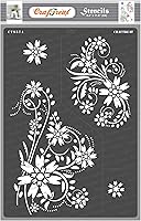 Vista 9 de CrafTreat Plantillas de esquina reutilizables para pintar en madera, lienzo, papel, tela, piso, pared y azulejos, esquina floreciente, 6 x 6