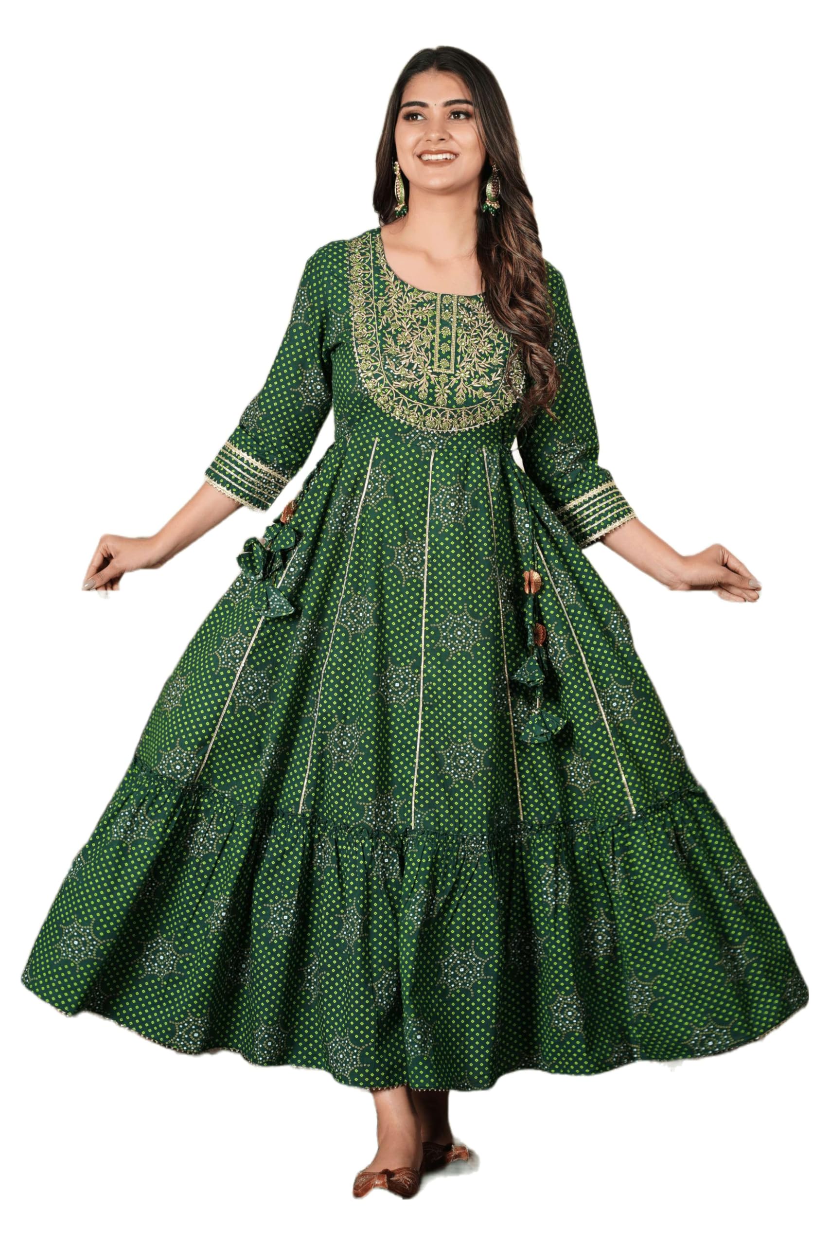 Dress for Saint Patricks Day Anarkali Indian Kurti for Women Pakistani Green Indian Dresses