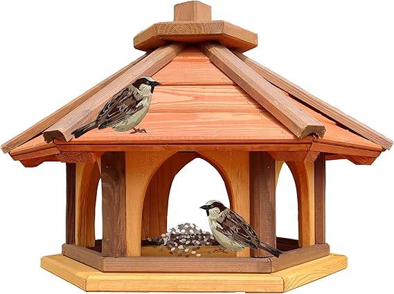 MAZUR International Vogelhuisje, weerbestendig van hout, voor wilde