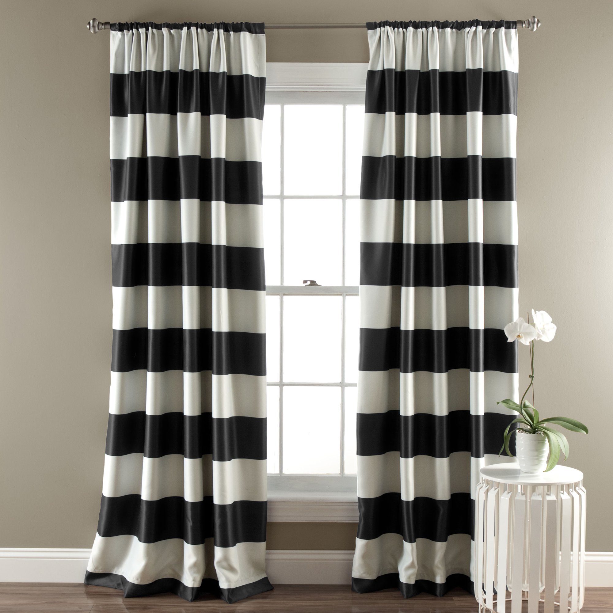 Bold Horizontal Stripe Curtains Curtains & Drapes 2023