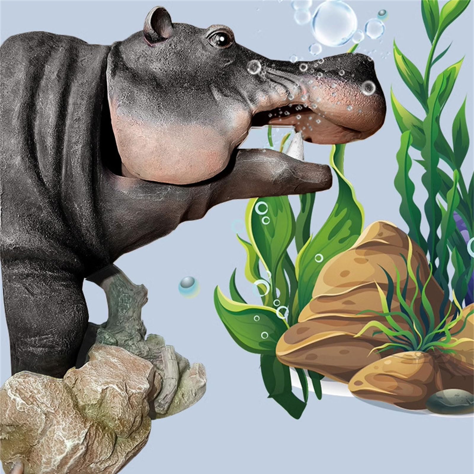 Ippopotamo decorazione acquario resina paesaggistica ornamento appassionato e professionale display accessori