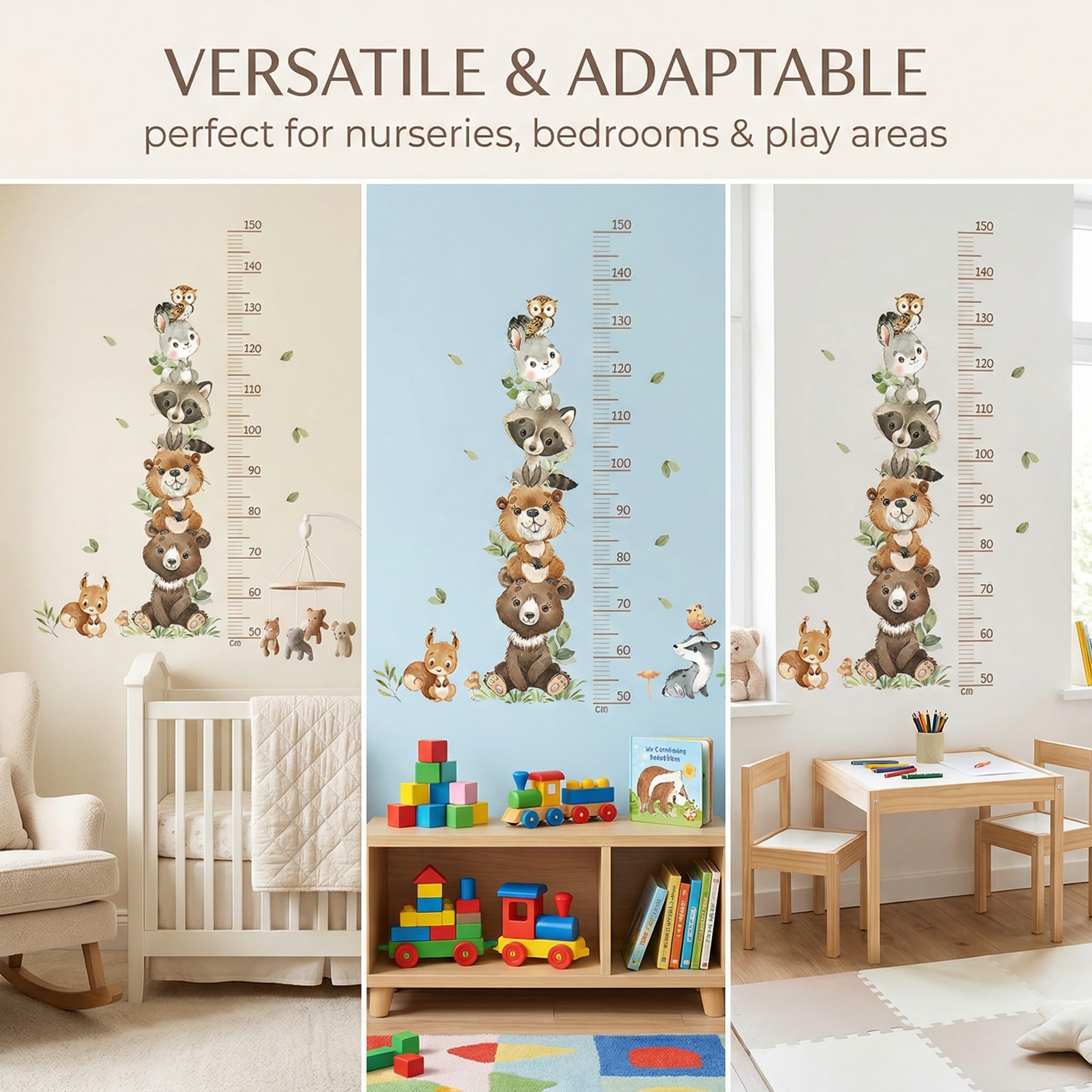 Metro adesivo murale misura altezza bambini 50-150 cm decorazione camerette