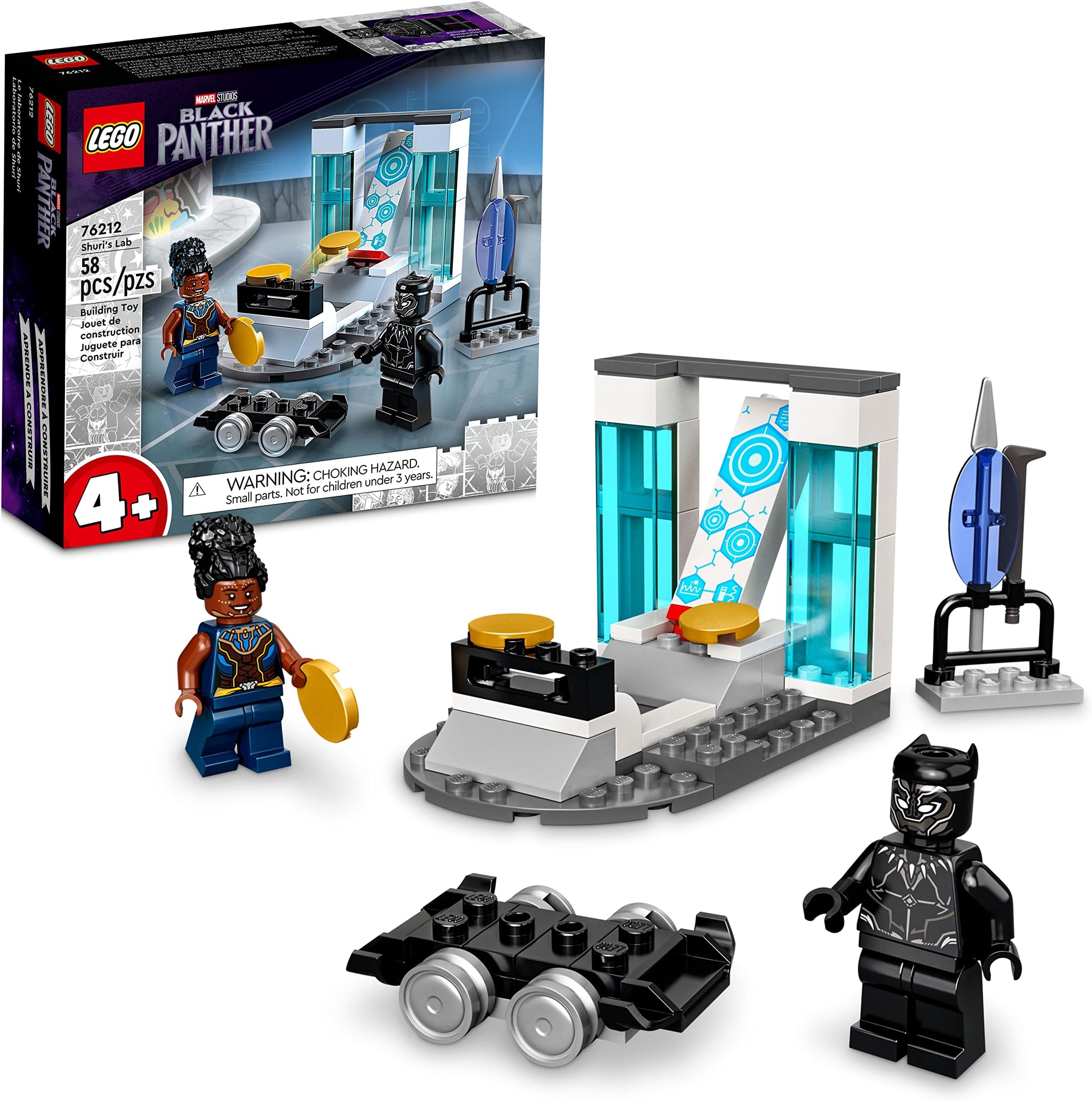 Marvel Shuri's Lab, 76212 Black Panther Construction Learning Toy with Minifigures, Toys for Kids, Girls and Boys Age 4, Avengers Super Heroes Gifts