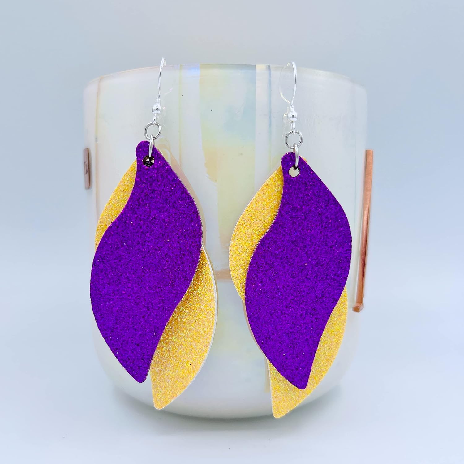 Red & Black Earrings for Women - Green & Gold Earrings - Purple Jewelry - Baseball, Football image 4