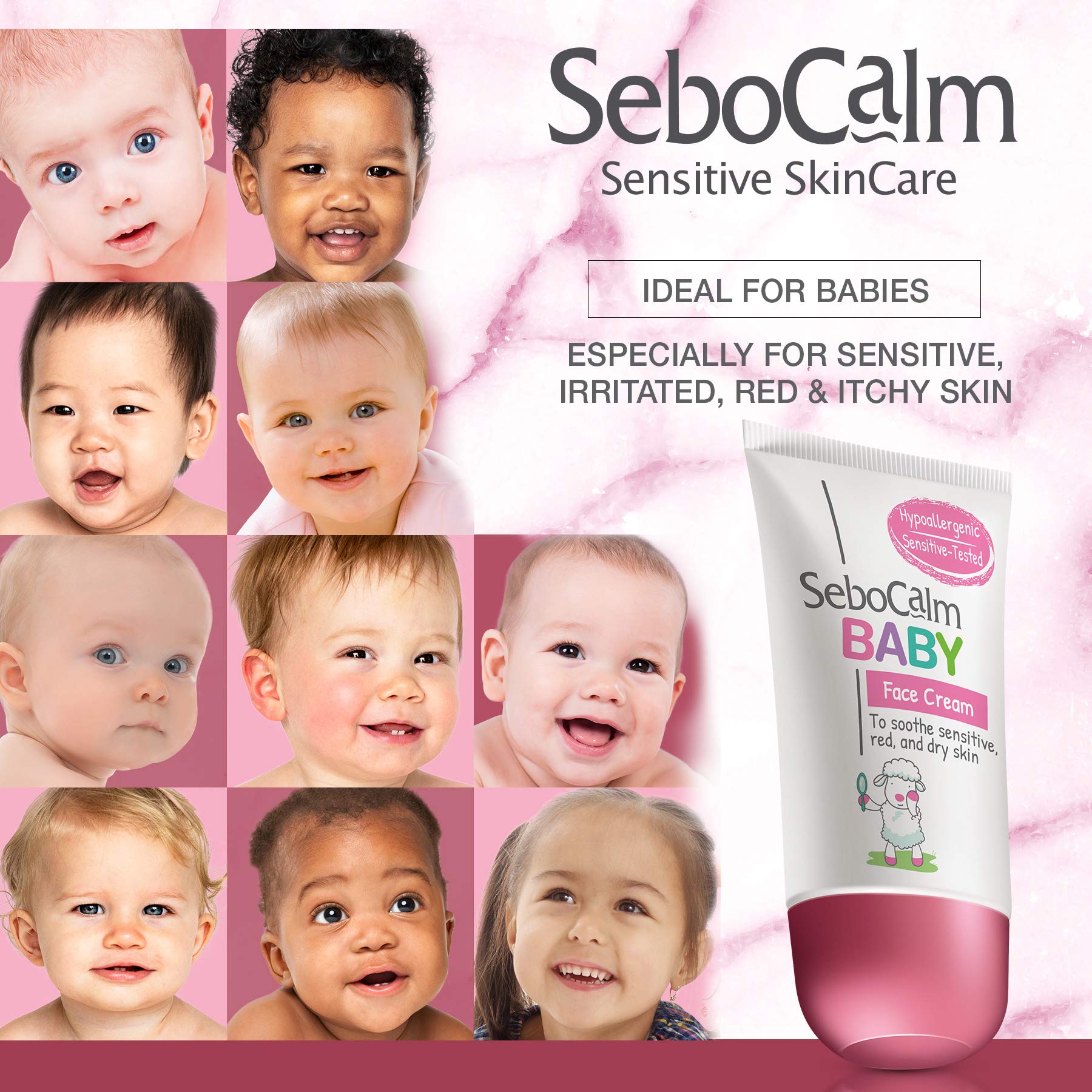 SeboCalm Baby Face Cream Lotion Hypoallergenic Vegan Facial Moisturizer Safe Babycare Formula