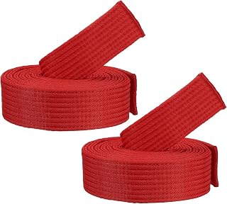 Cinturones de Rango de Taekwondo de Colores, Paquete de 2 Cinturones de Rango de Artes Marciales de Poliéster de 1.6" x7.2FT para Enseñanzaes, Rojo