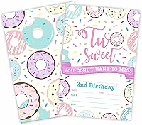 Vista 6 de GREOXG Donut Want To Miss It Invitación de fiesta de cumpleaños, tarjetas de invitación temáticas de donas