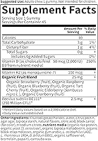 Vista 6 de Garden of Life Vitamina Código D3 + K2 gomitas con prebióticos y probióticos para la digestión, 2000 UI de vitamina D3 + 100 mcg de K2 para la salud