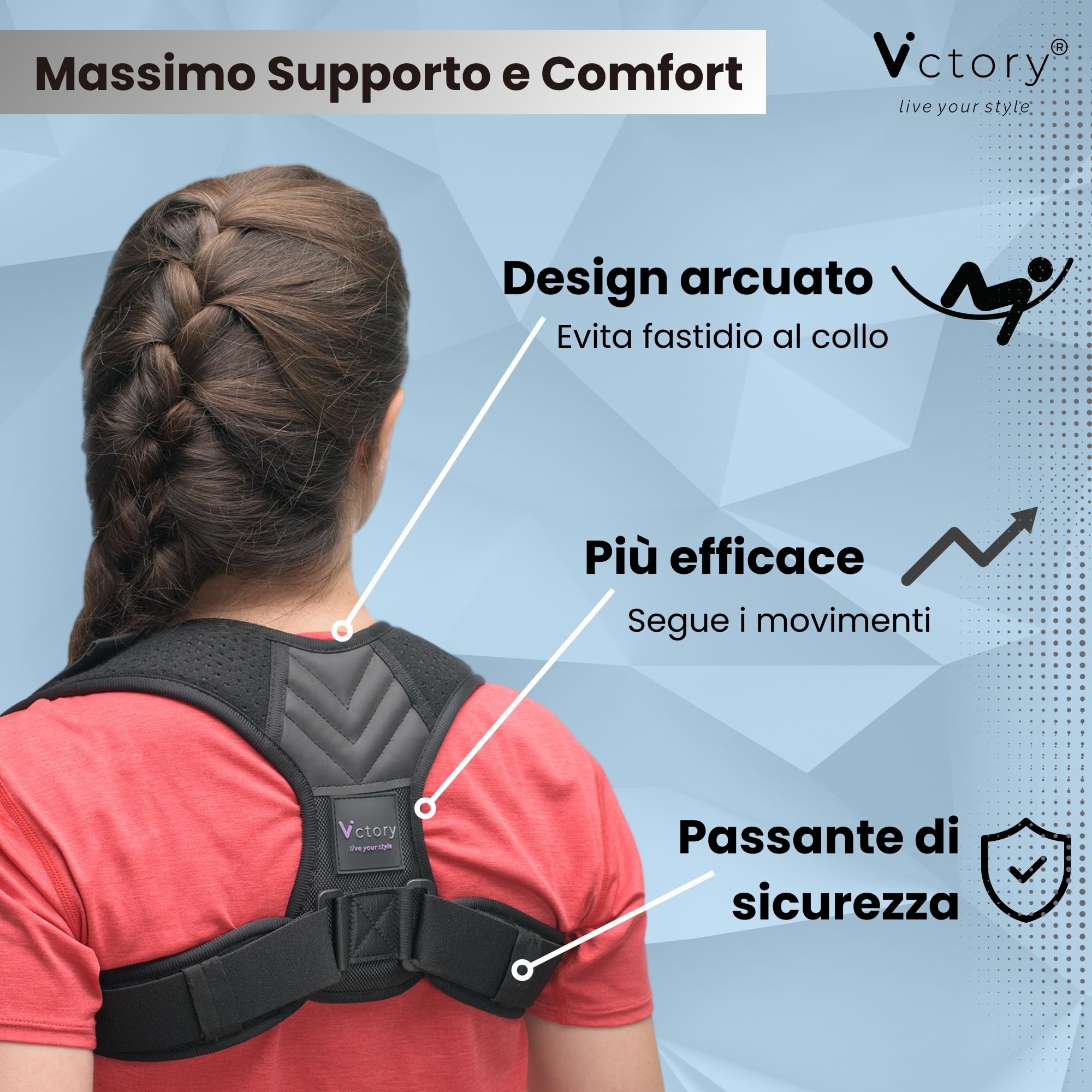 Gvolatee Correcteur De Posture Confortable, Réglable Redresseur De Dos Correction De Bossu