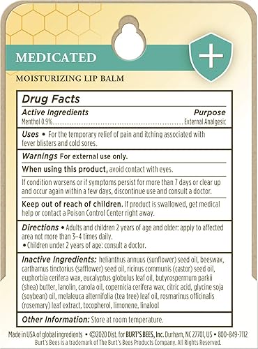 Miniatura 5 de Burts Bees - Blister de bálsamo labial hidratante medicado de Burts Bees para unisex, bálsamo labial de 0.15 onzas (I0082797)
