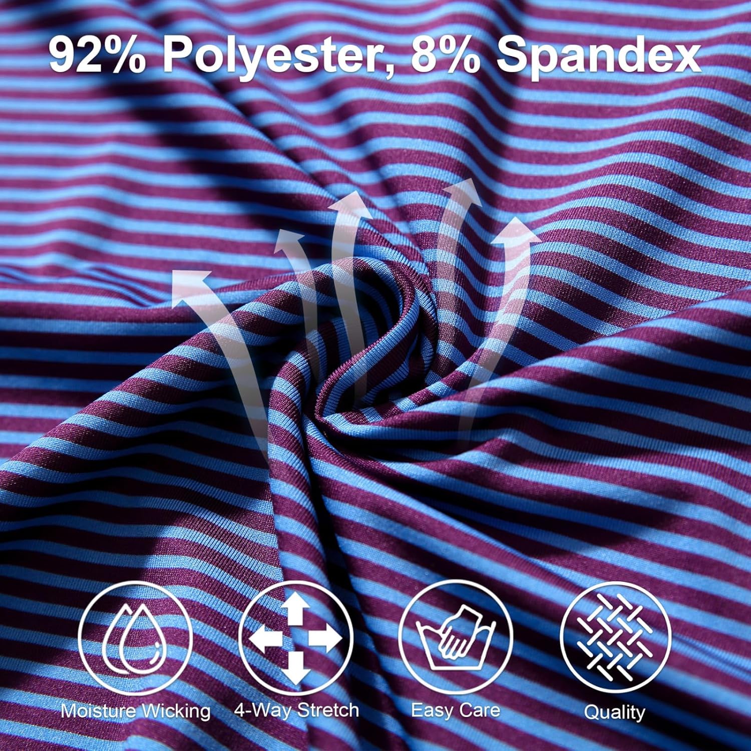 Golf Shirts for Boys Short Sleeve Moisture Wicking Dry Fit Performance Kids Youth Sport Striped Boys Polo Shirts - Image 6