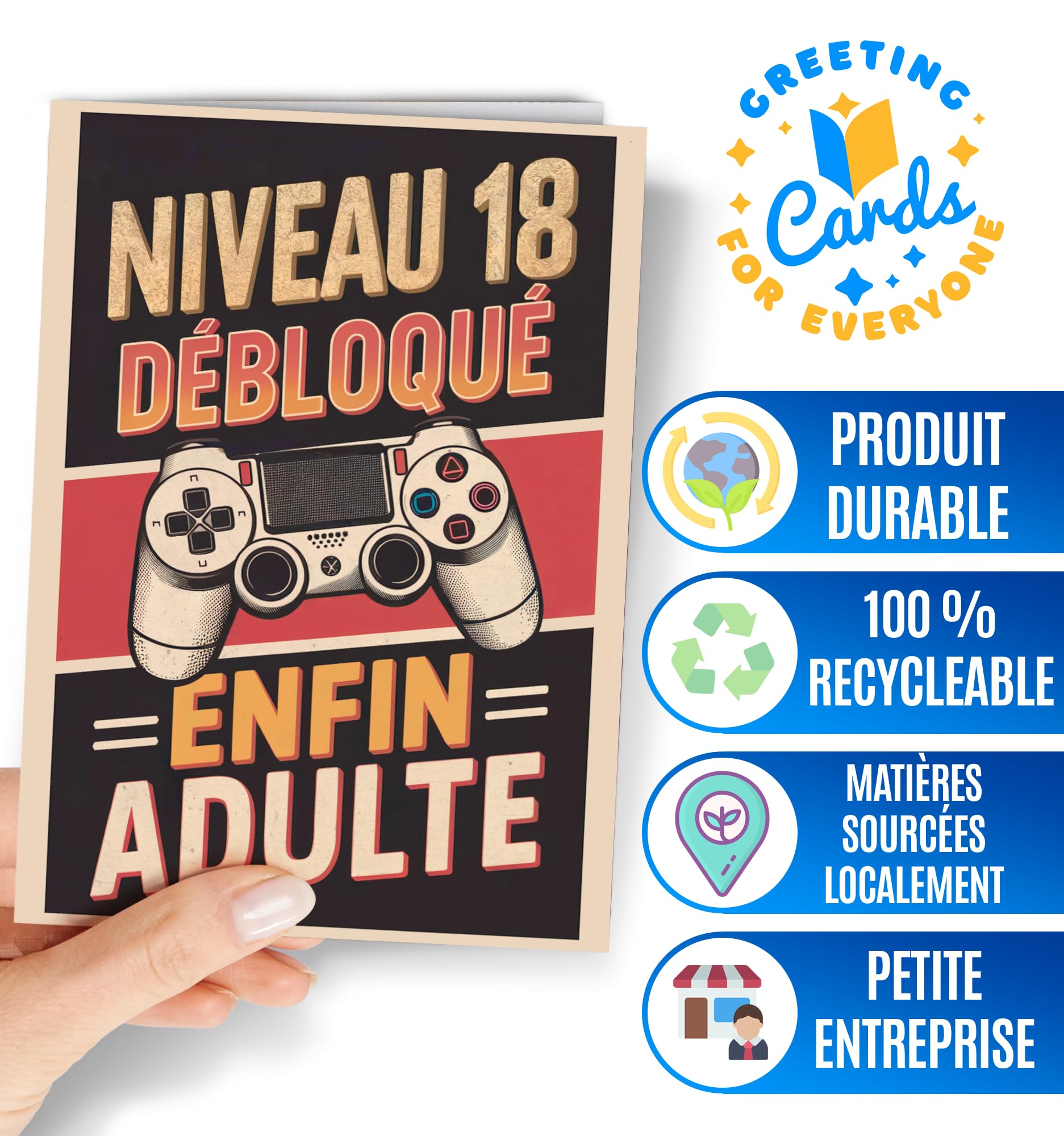 Carte Anniversaire 18 Ans Originale pour Fille, Garçon, Femme, Homme