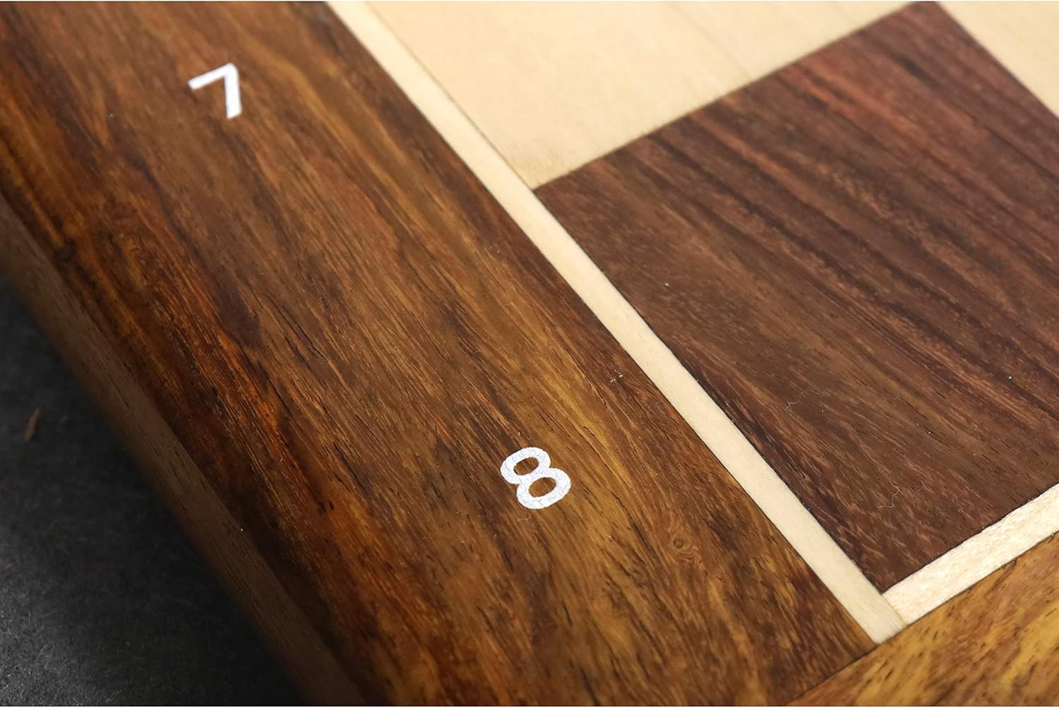 RoyalChessMall- 21" Large Chess Board - Golden Rosewood & Maple - 55 mm Square- Algebraic Notations