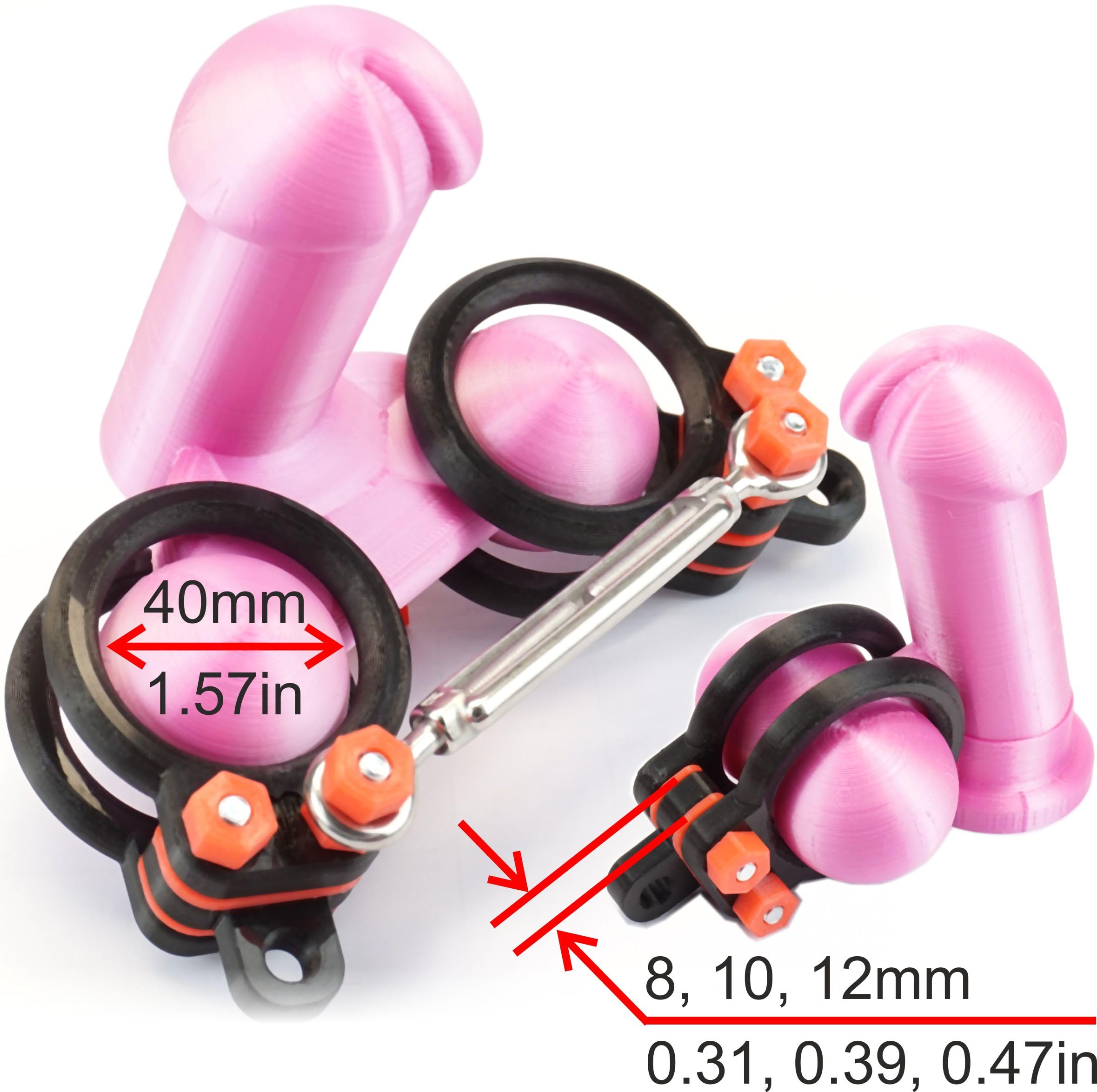 RANGER DOUBLE-BALLCUFFS, BALLCUFFS-STRETCHER di Nova Lux, Set con anelli di serraggio Crusher, Gabbia per erezione testicoli scroto di Nova Lux, realizzato nell'UE, CBT