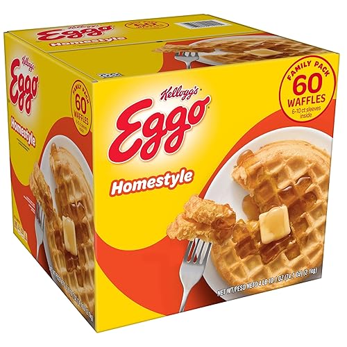 Kelloggs Eggo Waffles congelados estilo casero fácil desayuno caja de 741 onzas 60 unidades