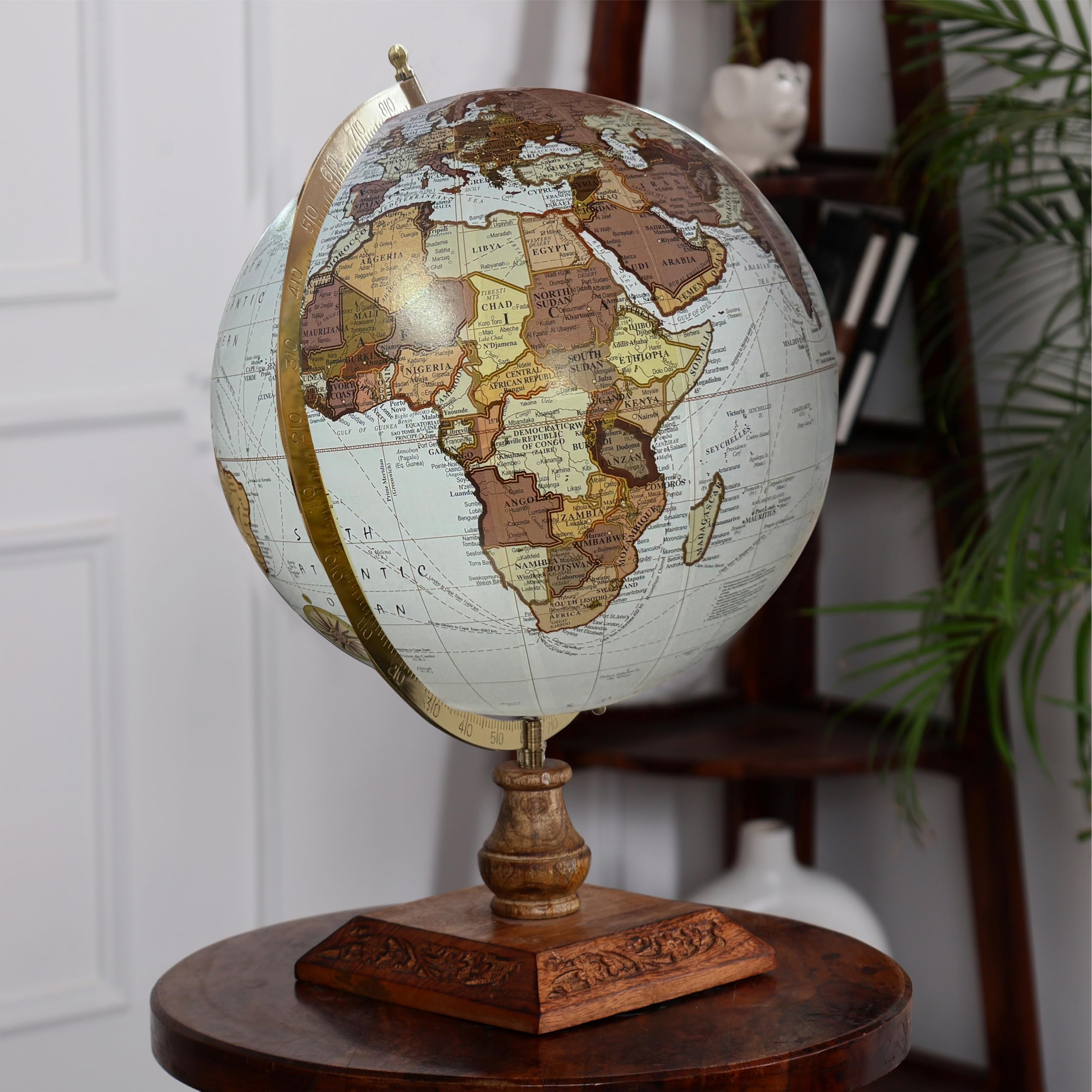 Cosmic globe Exports Rotating World Globe 12 Inch with Metal Arc and Wooden Stand for Show pieces for Home Décor, Office Decor and Decorations items, Birthday, Party Gifts and Anniversary. 2