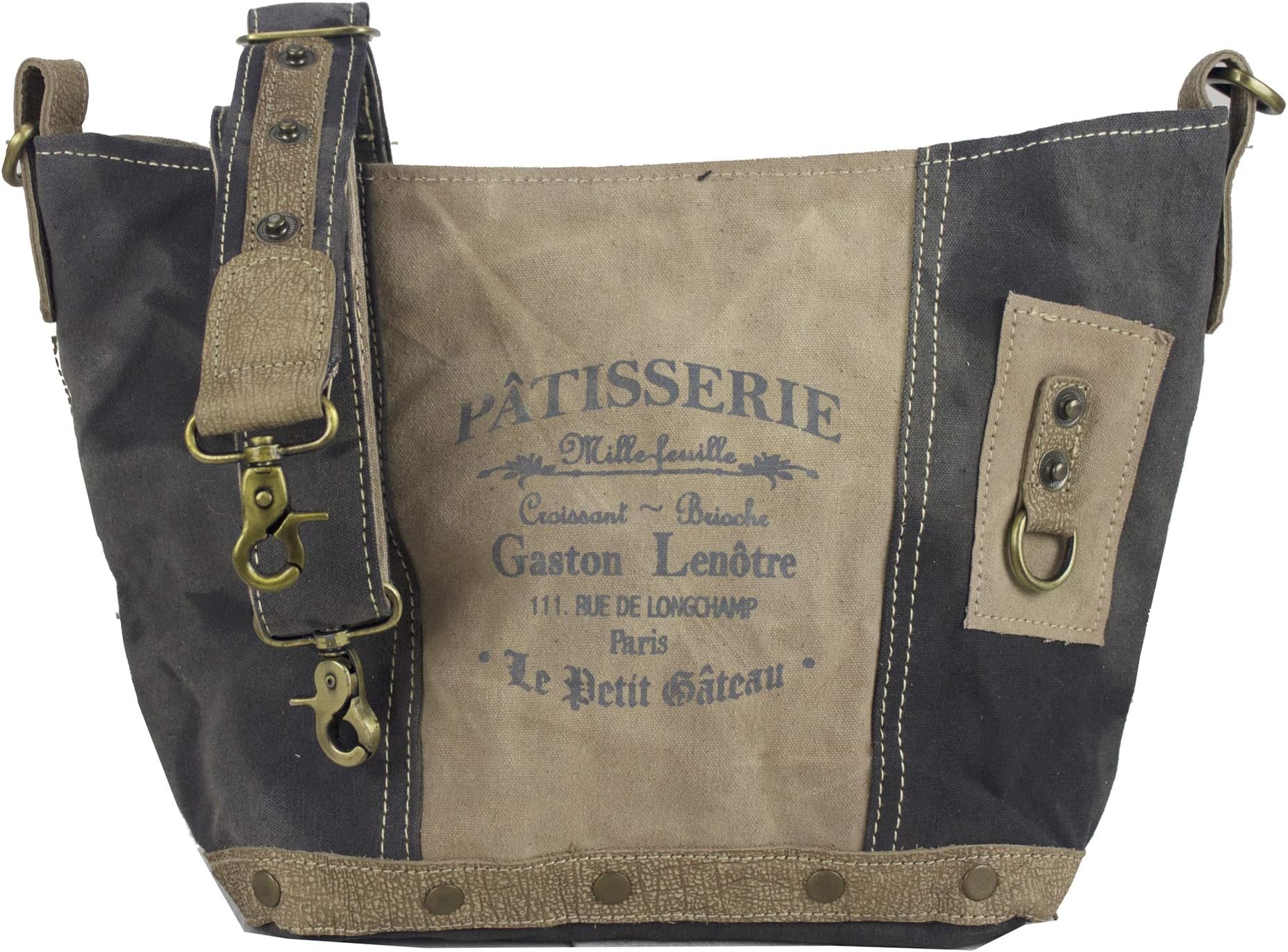 Sunsa Damen große Handtasche. XXL Tasche aus Canvas & Leder ...