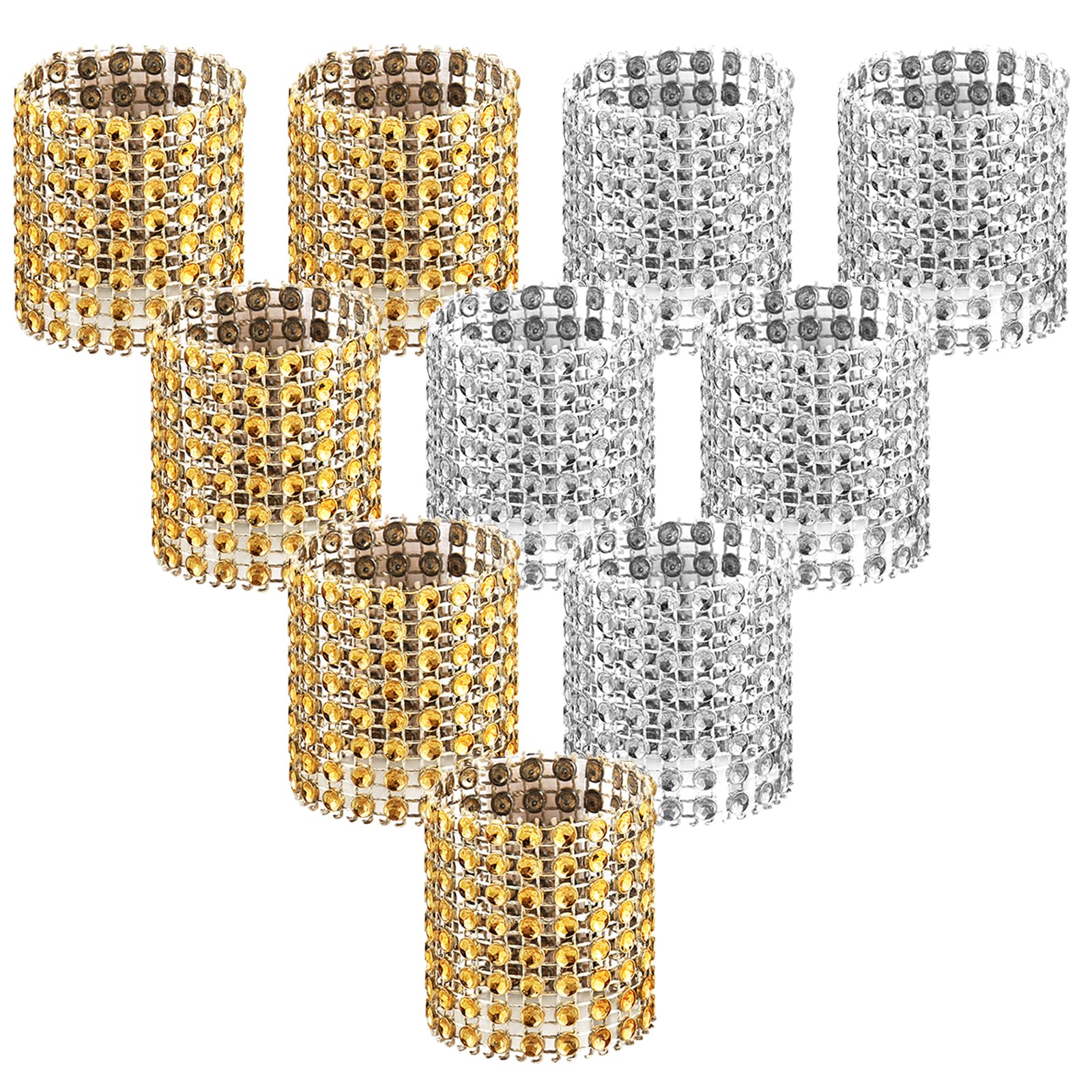 Accmor 100pcs Napkin Rings, Gold Silver Napkin Rings Buckles