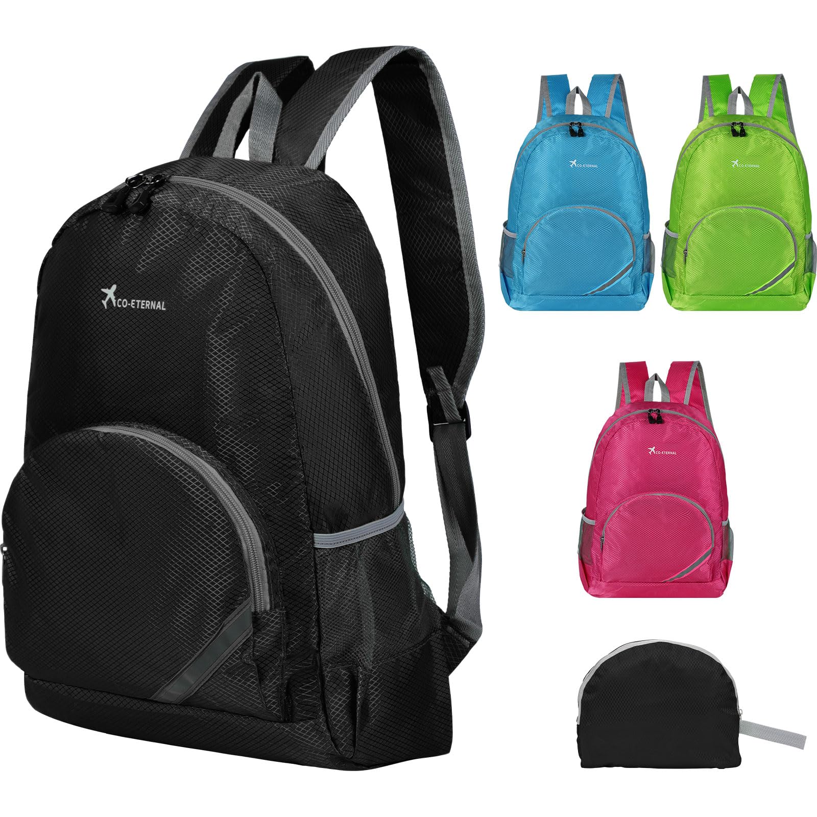 Mayoii Foldable Lightweight Backpack Mens – 20L Waterproof Rucksack, Rucking Daypack for Outdoor Sports Hiking Travel Camping (Black)