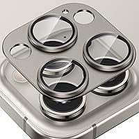 Vista 26 de Tensea Protector de lente de cámara para iPhone 16 Pro/iPhone 16 Pro Max/iPhone 15 Pro/iPhone 15 Pro Max, cubierta de vidrio templado de aleación