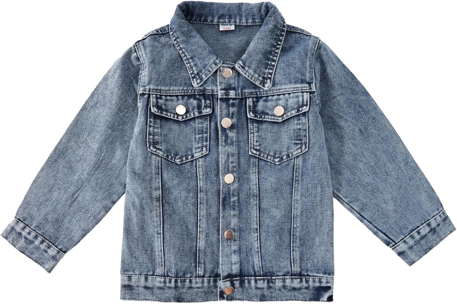 Girls Denim Jacket 3-10 Years, Cute Sequin Bunny Embroidered Jean Coat, Stretch Washed Long Sleeve Spring Outerwear