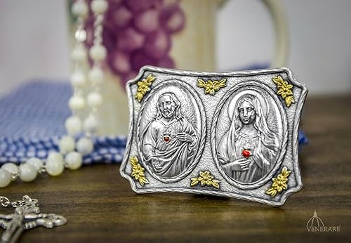Miniatura 3 de Placa de escritorio Sagrado Corazón de Jesús y Corazón Inmaculado de María