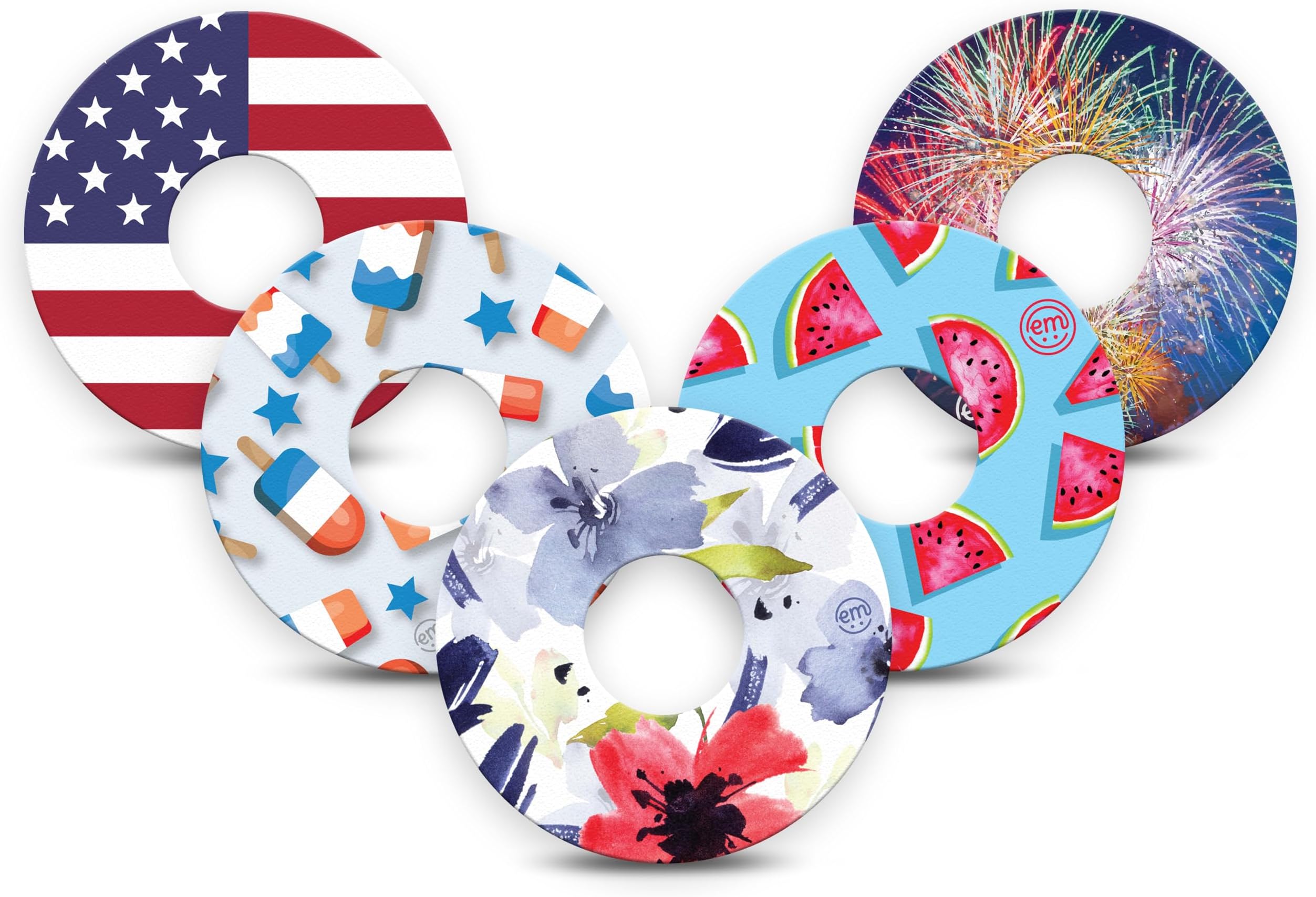ExpressionMedAdhesive Patches for Libre 3 (Pack of 5) - Made in The USA, Waterproof, Non-Fraying, Pre-Cut CGM Sensor Tapes (July 4th 2024)
