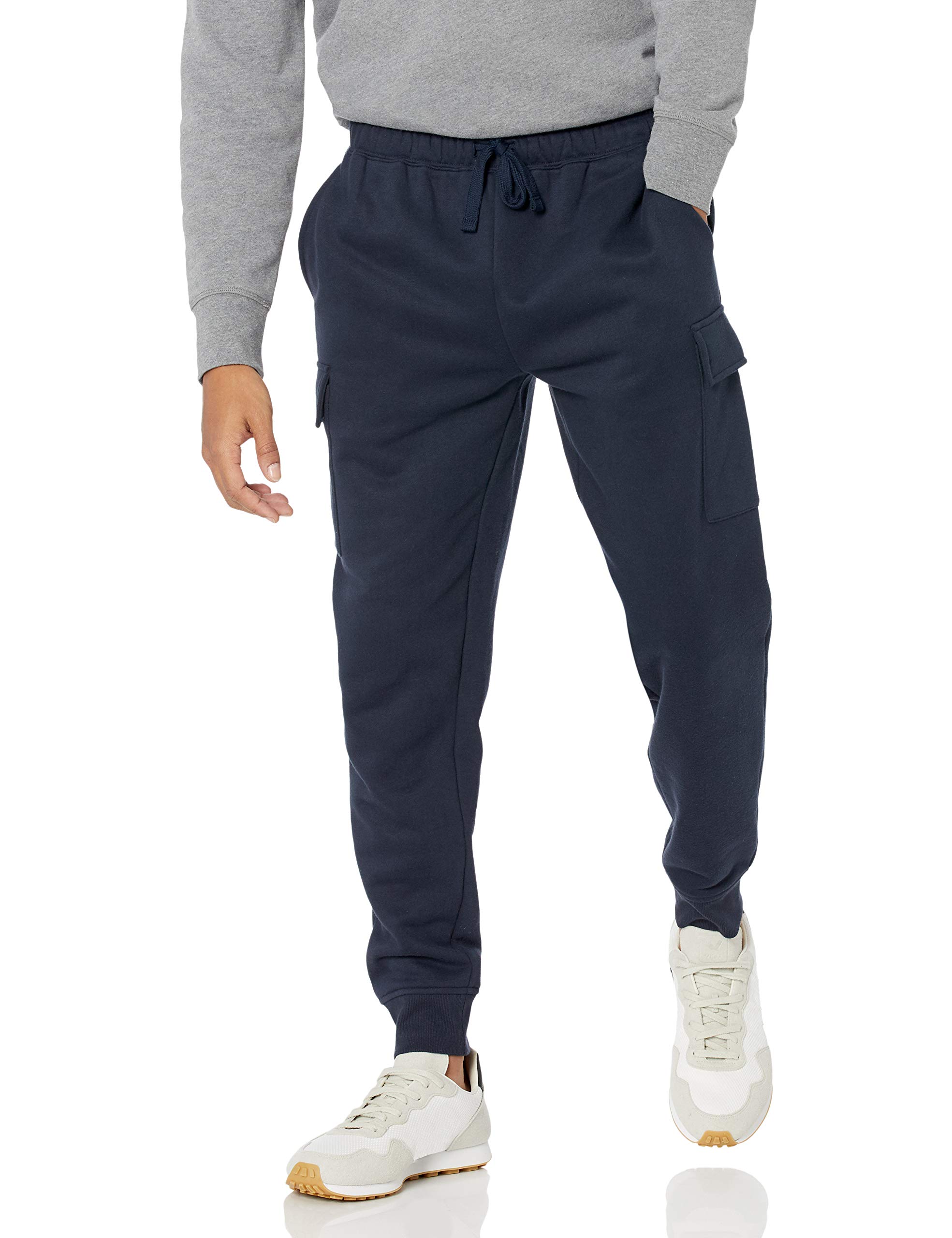 Amazon Essentials Men's Relaxed Fit Cargo Fleece Jogger Sweatpant, Navy, XXL