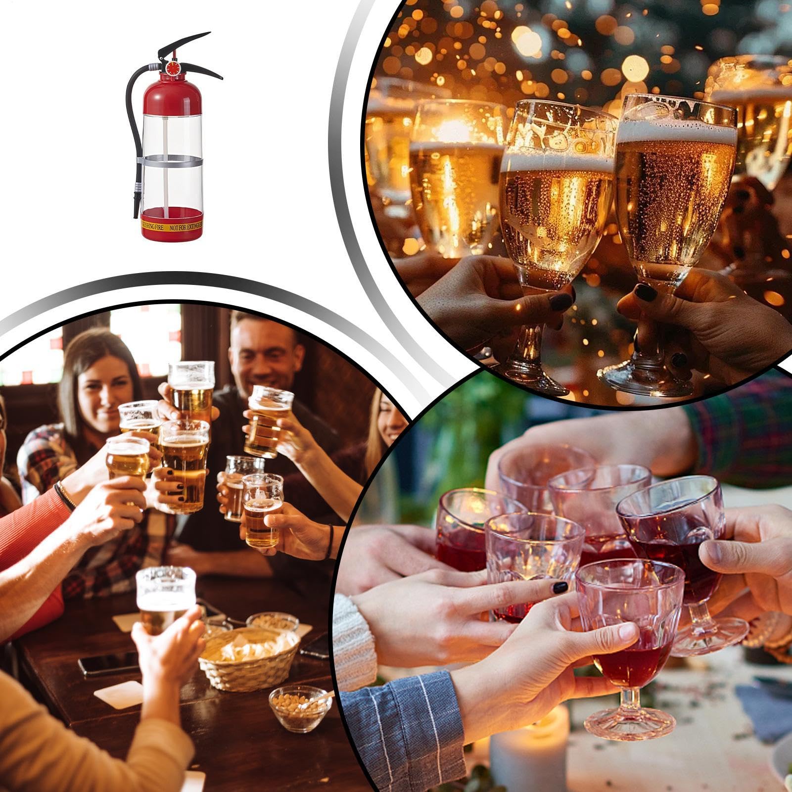 Dispenser di birra da 3 l, a forma di estintore, dispenser di bevande, portatile, versatore di vino, torre birra, accessorio per feste, per casa, ufficio, feste, ristoranti