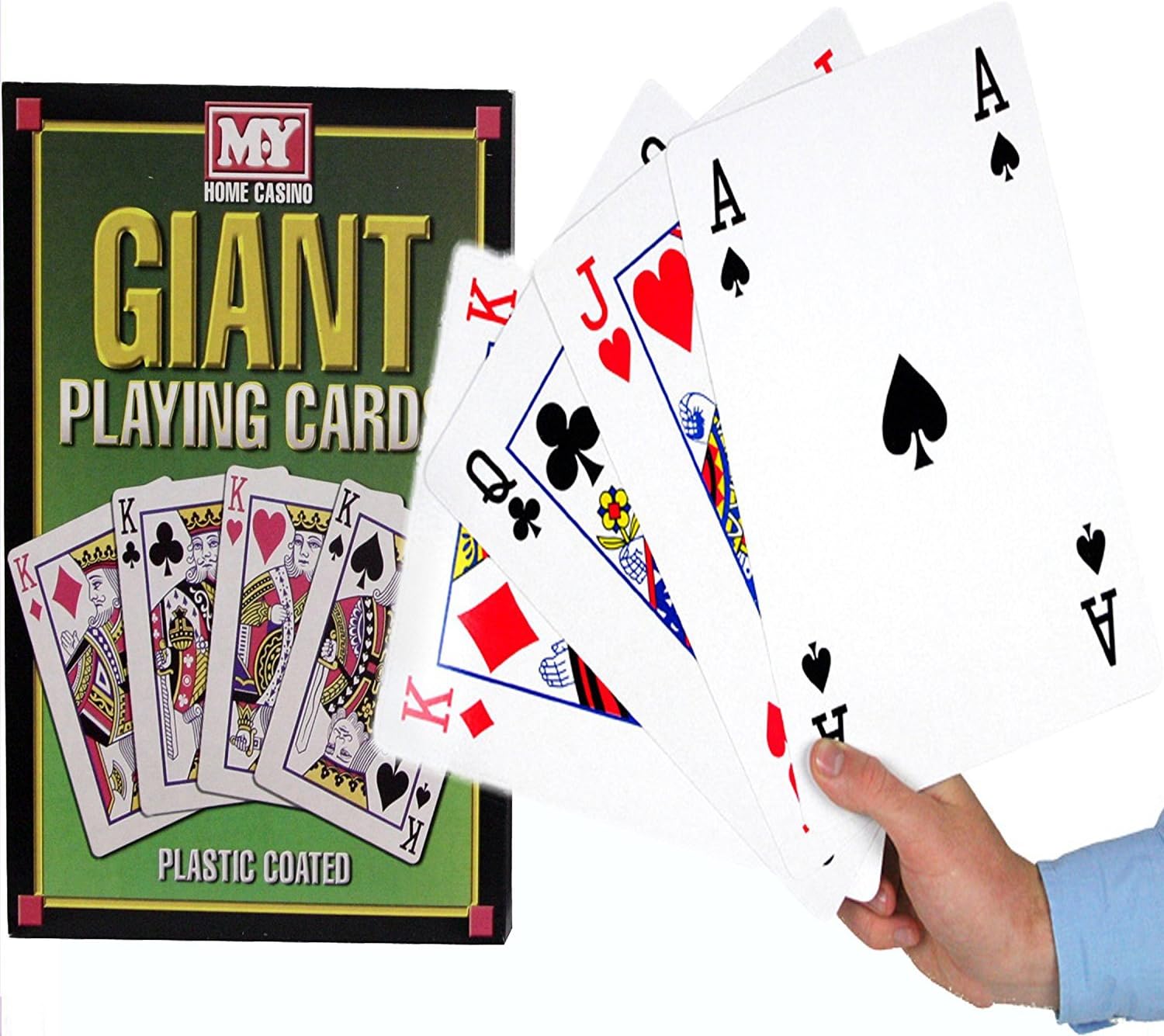 Goods+Gadgets Spiel, XXL Pokerkarten Jumbo Poker, Riesige Poker Spielkarten